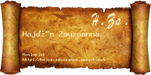 Hajós Zsuzsanna névjegykártya